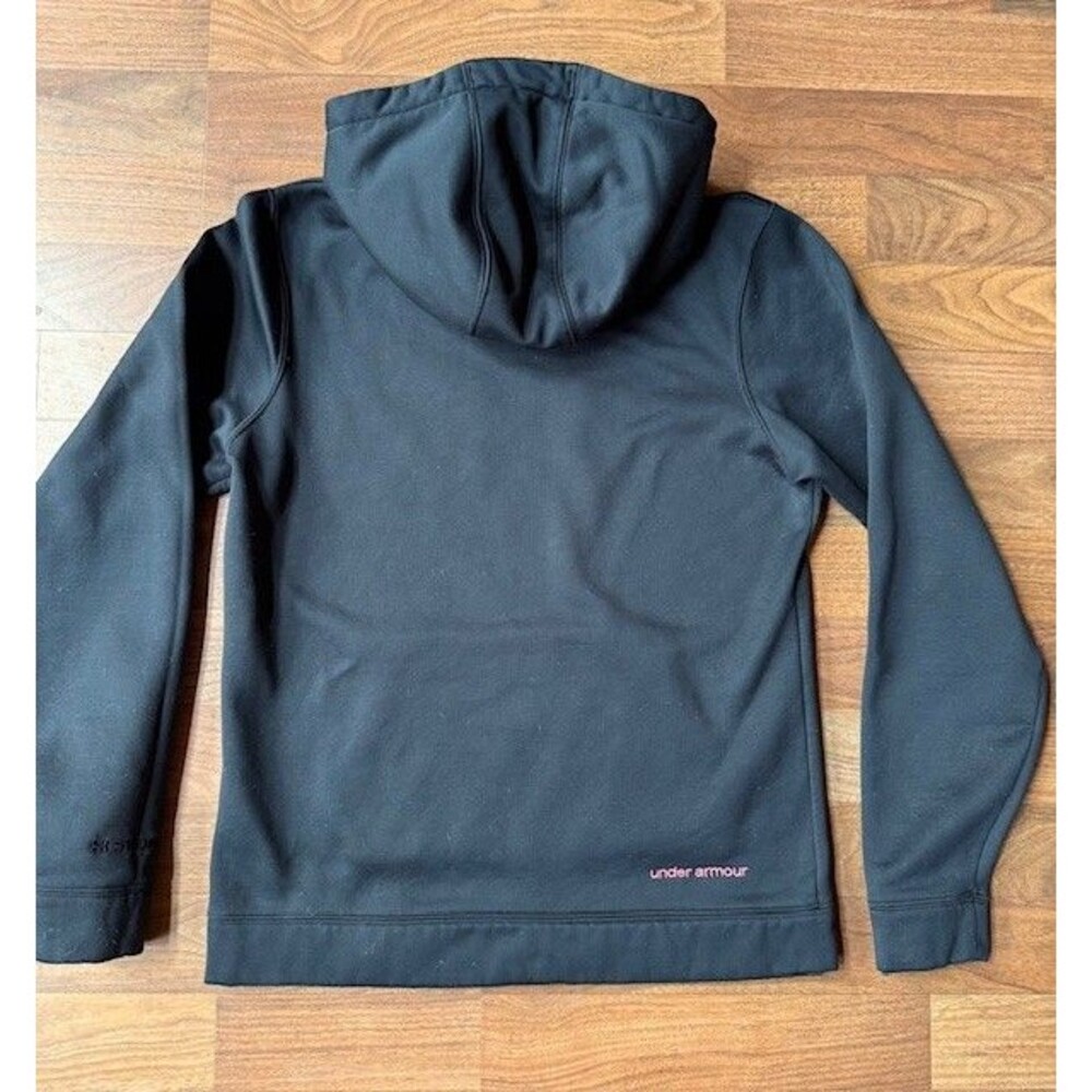 Under Armour Storm Hoodie Womens MED Black Pink Camo Logo Semi Fitted‎ ColdGear - Picture 6 of 9